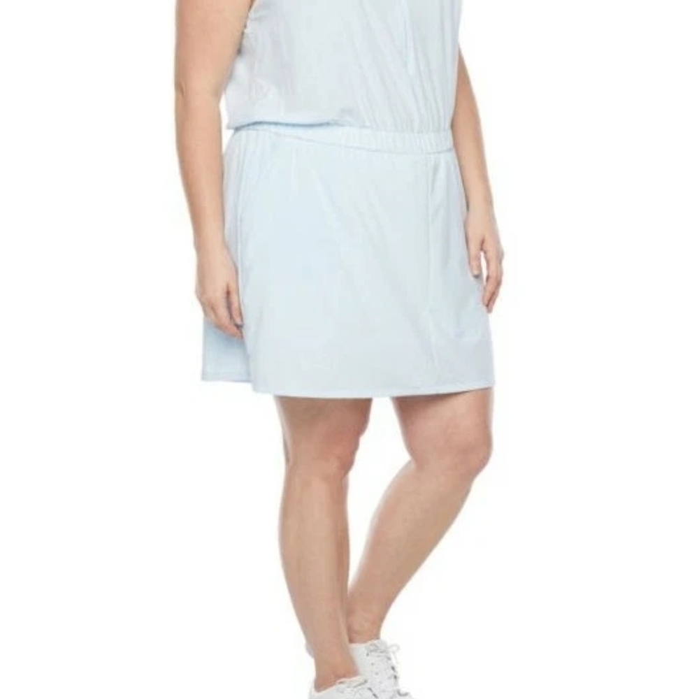 Stylus Bike Short Sleeveless A-Line Dress Plus Size 2X Color Blue Freeze New $20 - Picture 2 of 15